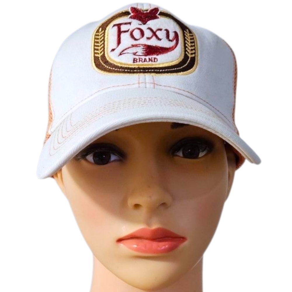 Y2K American Eagle Snapback Hat Foxy Orange & White